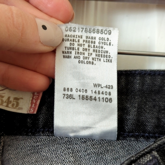 Levi's Y2K 545 Classic Low Rise Slim Fit Ankle Boot Cut Jeans Faded Black 8 - Picture 10 of 15